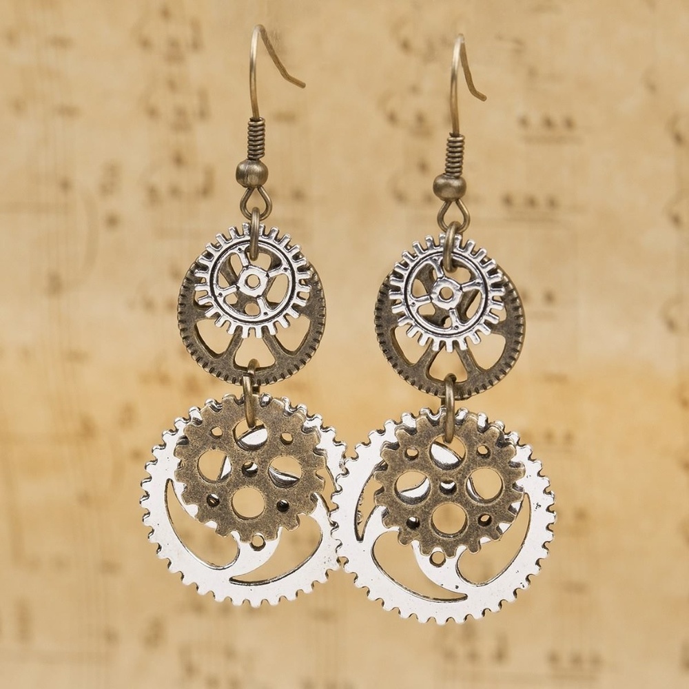 Antique Bronze Steampunk Earrings